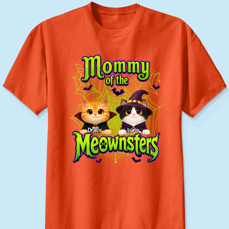 Neon Green Design Cats - Personalized Shirt - Halloween Gift For Cat Lovers