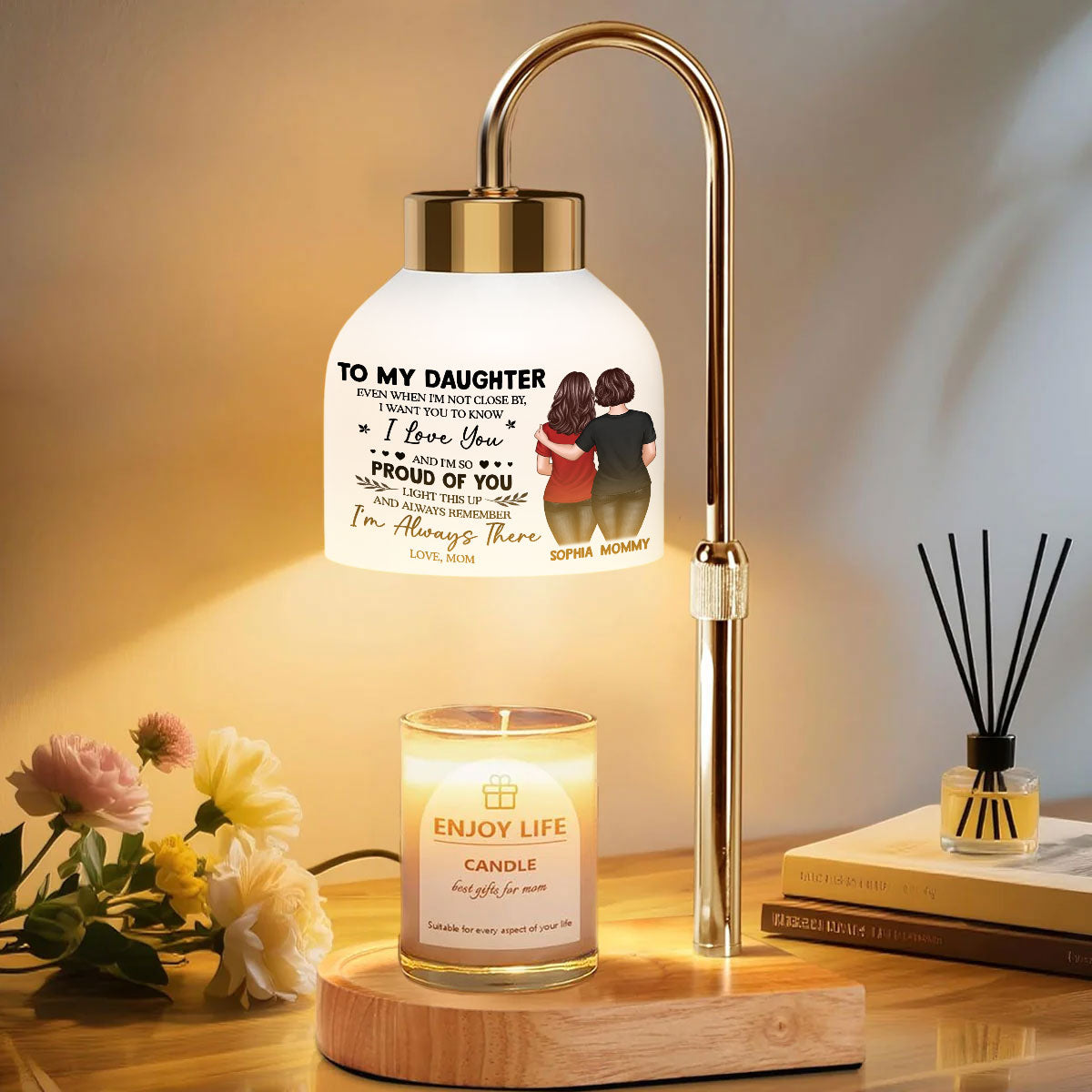 To My Daughter From Mom - Personalized Candle Warmer Lamp - Heartfelt Gift For Daughter