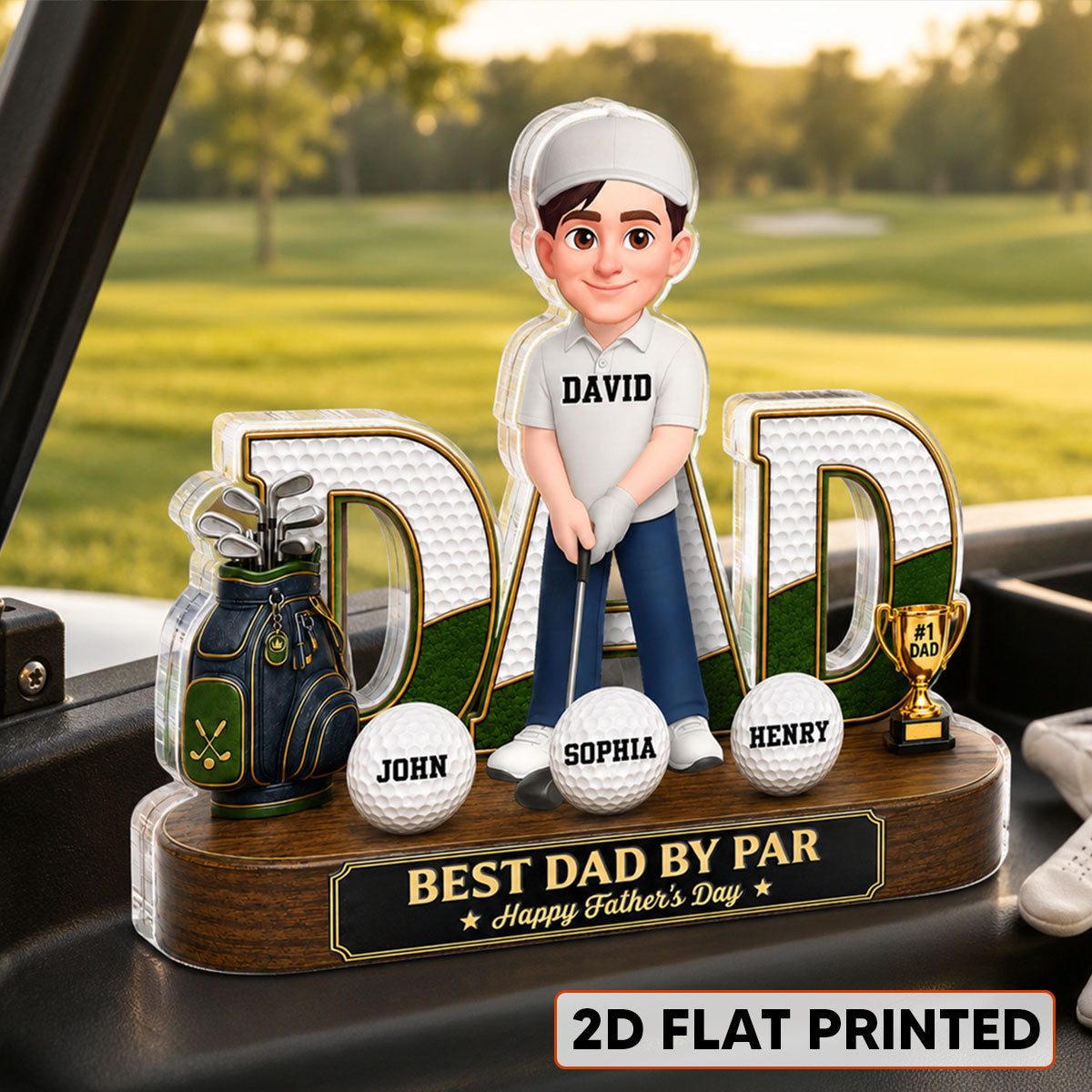 Golf Dad Legend Best Dad By Par - Personalized Acrylic Block Plaque - Father's Day Gift For Dad, Husband, Golfers