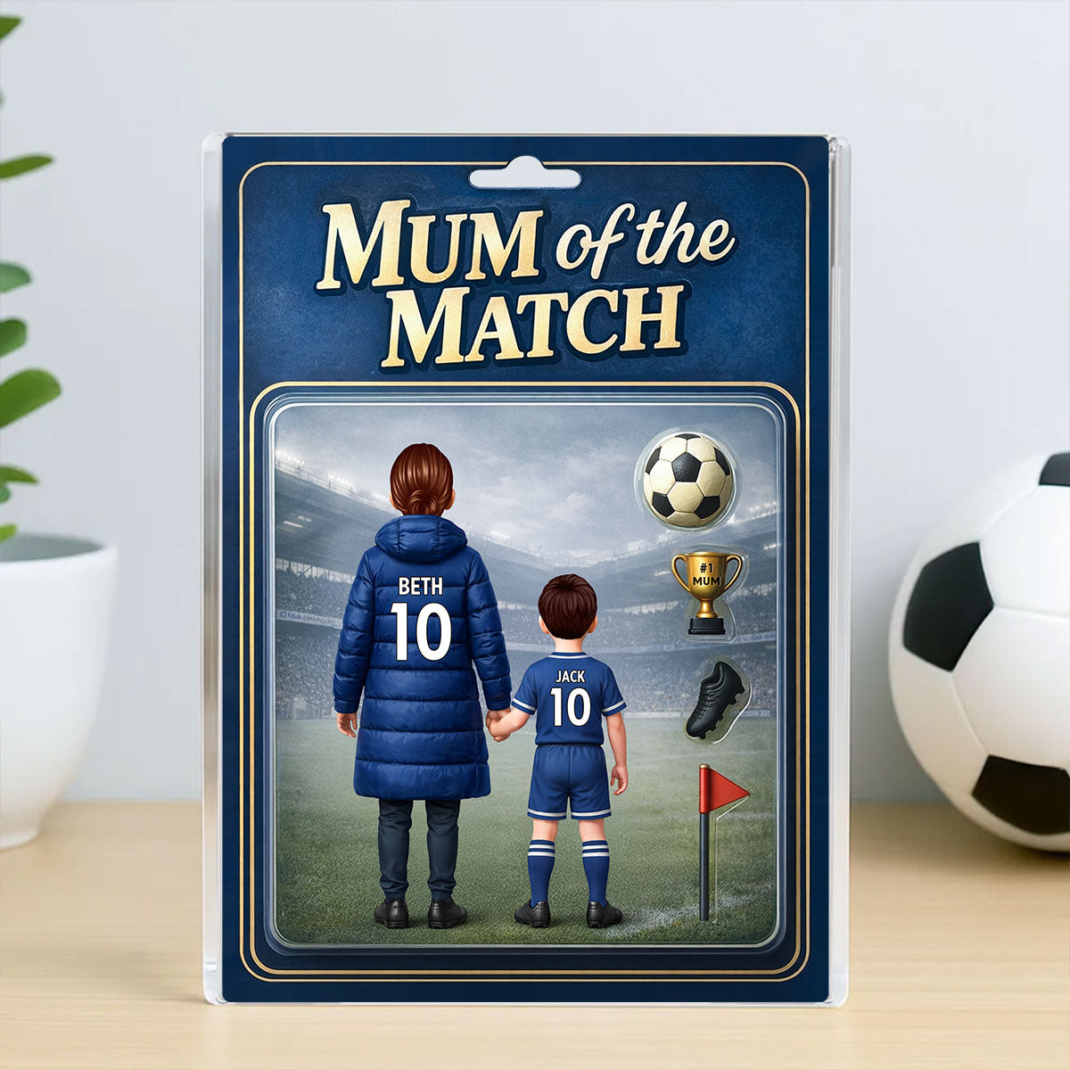Mum Of The Match - Personalised Acrylic Block Plaque - Gift For Mum