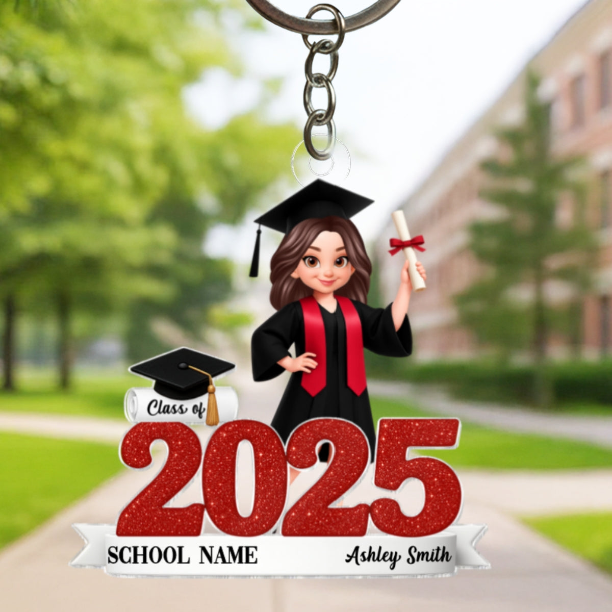 Class Of 2025 2026 3D Effect Senior - Personalized Acrylic Keychain - Gift for Senior