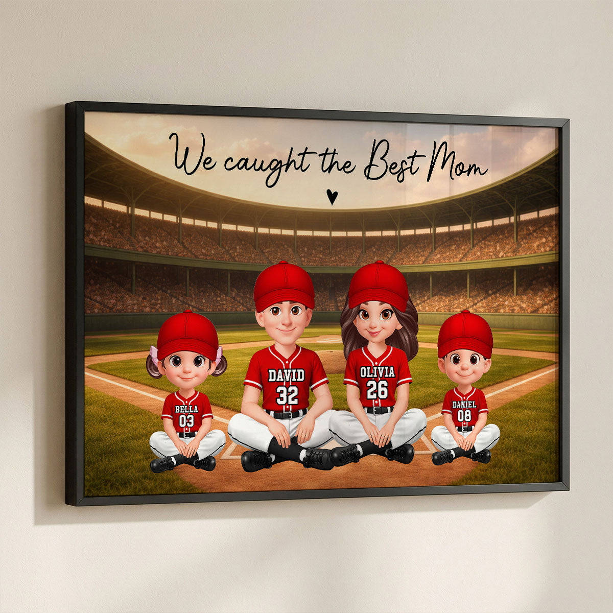Baseball We Caught The Best Mom - Personalized Poster - Mother's Day Gift For Baseball Mom, Wife