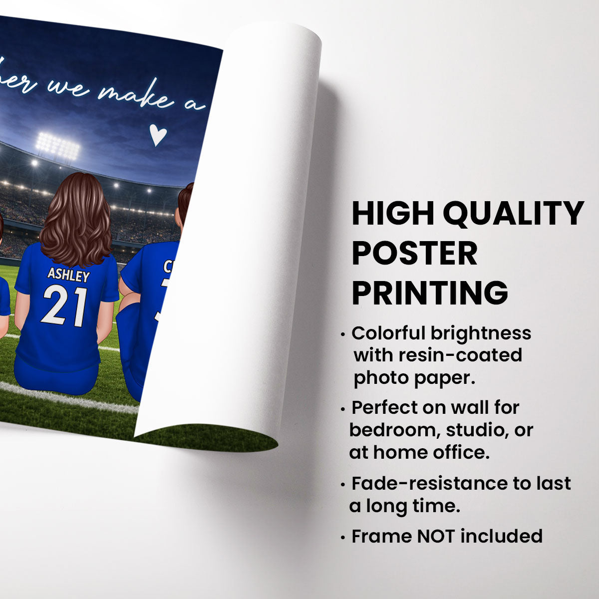 Family Soccer Daddy's Dream Team - Personalized Poster - Gift For Soccer Dad, Gift For Family