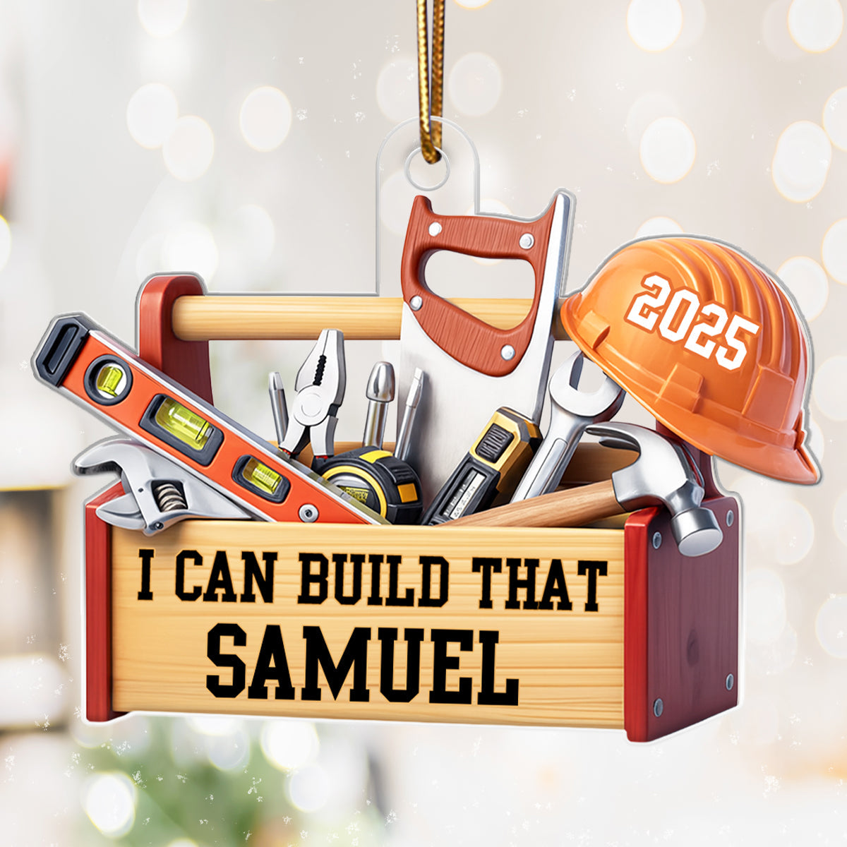 Custom Carpenter Mr Fix it I Can Build That - Personalized Acrylic Ornament - Christmas Gift for Handyman, Woodworker