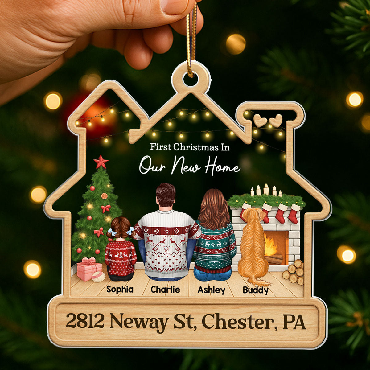 First Christmas In Our New Home 2025 - Personalized Acrylic Ornament - Unique Christmas Gift For Family