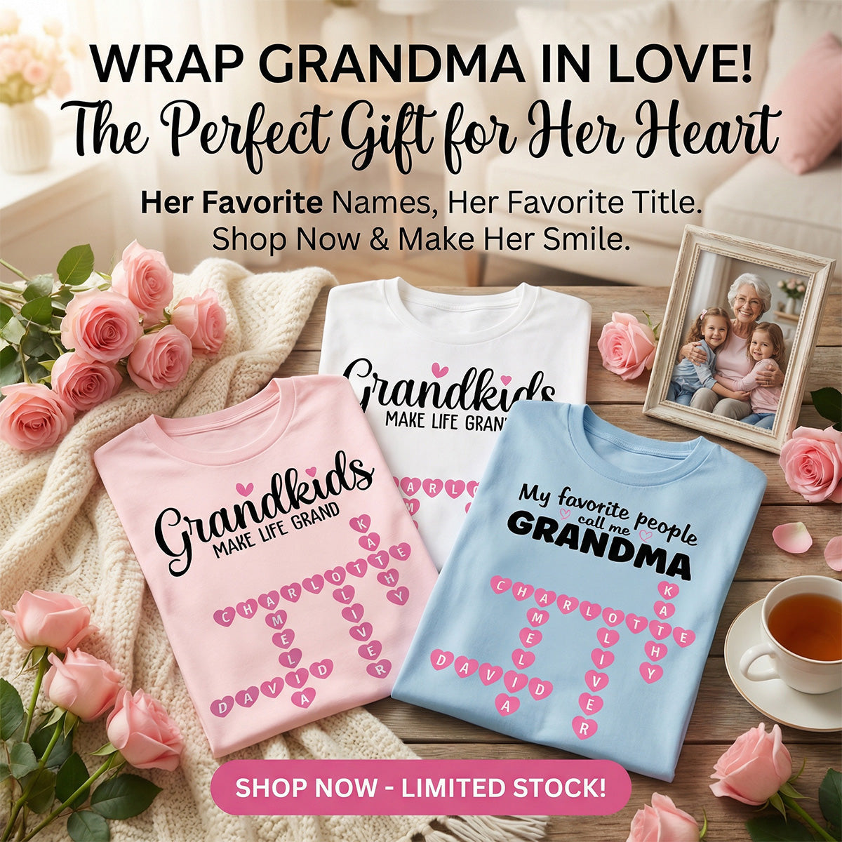 Favorite People Call Me Grandma Crossword Puzzle Art - Personalized Shirt - Mother's Day Gift For Grandma
