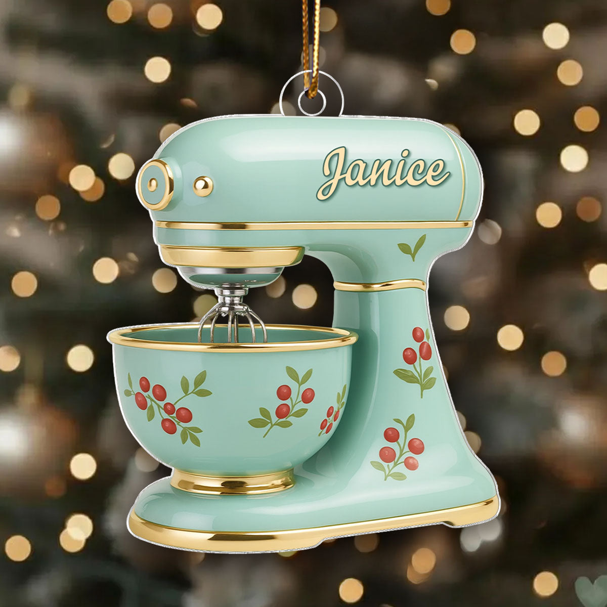 Baking With Love in Every Bowl – Personalized Acrylic Ornament – Sweet Gift for Home Bakers, Mom, Wife