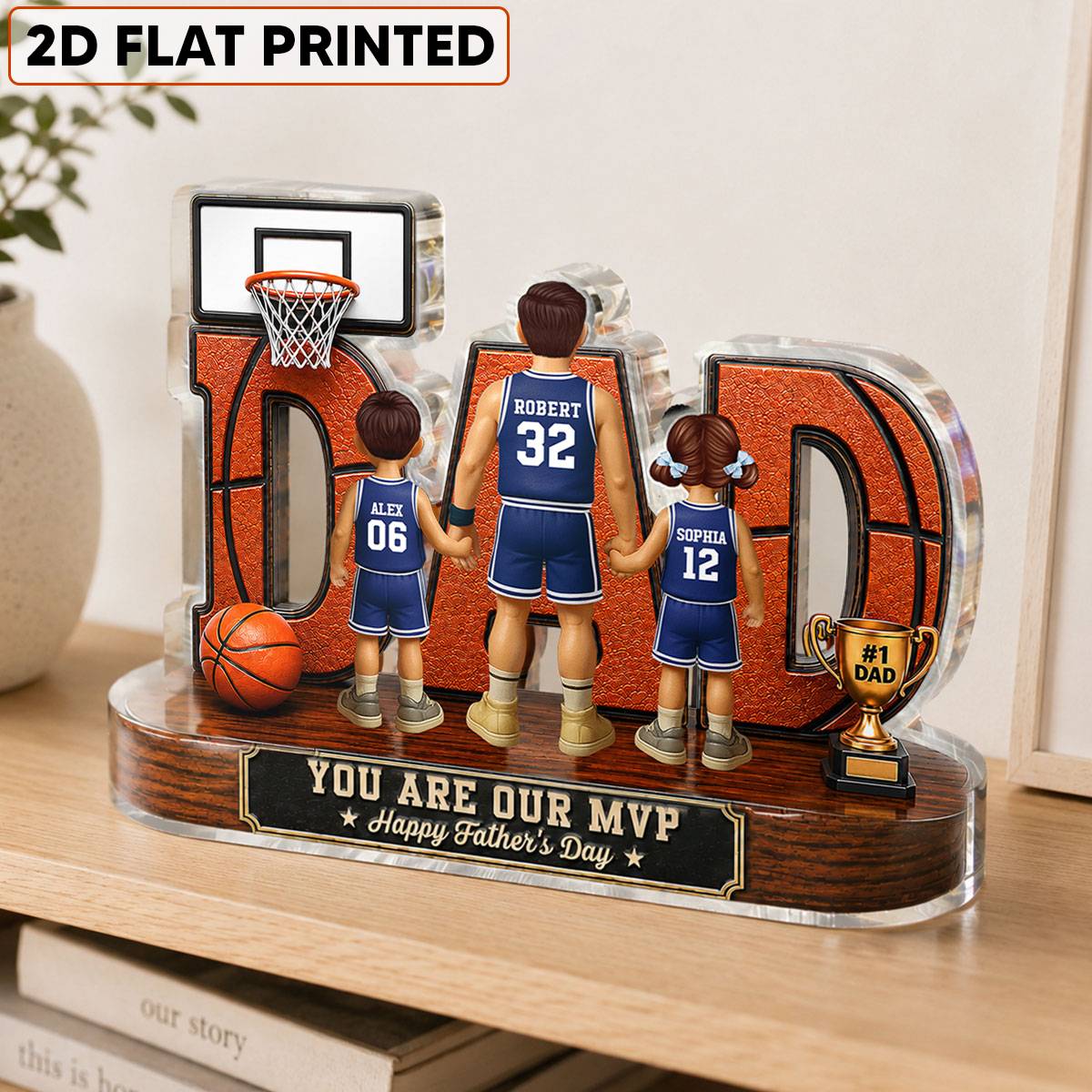 Basketball Dad Legend You Are Our MVP - Personalized Acrylic Block Plaque -  Gift For Dad, Husband, Basketball Fans