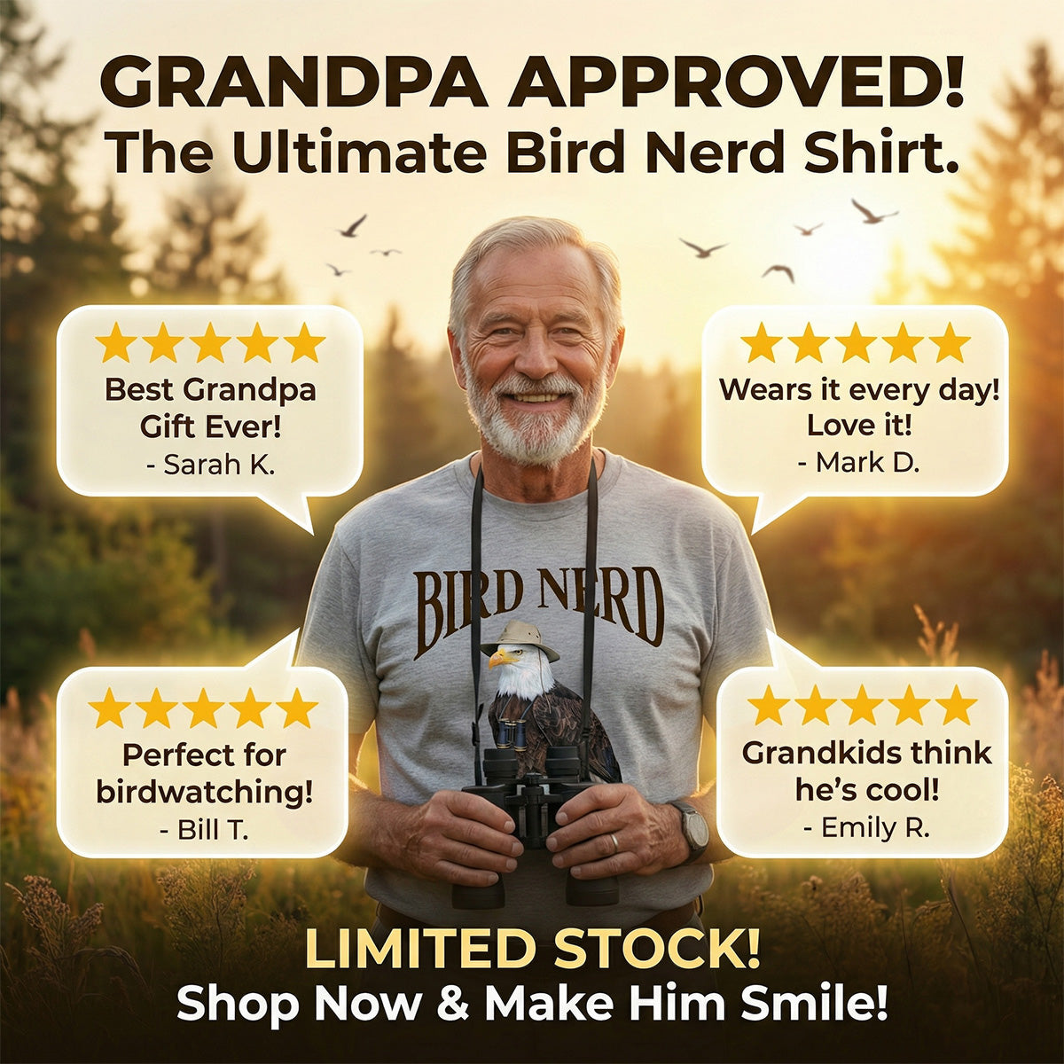 Bird Nerd Custom Name Funny - Personalized Shirt - Gift for Bird Lover, Birdwatcher, Bird Watching Gifts