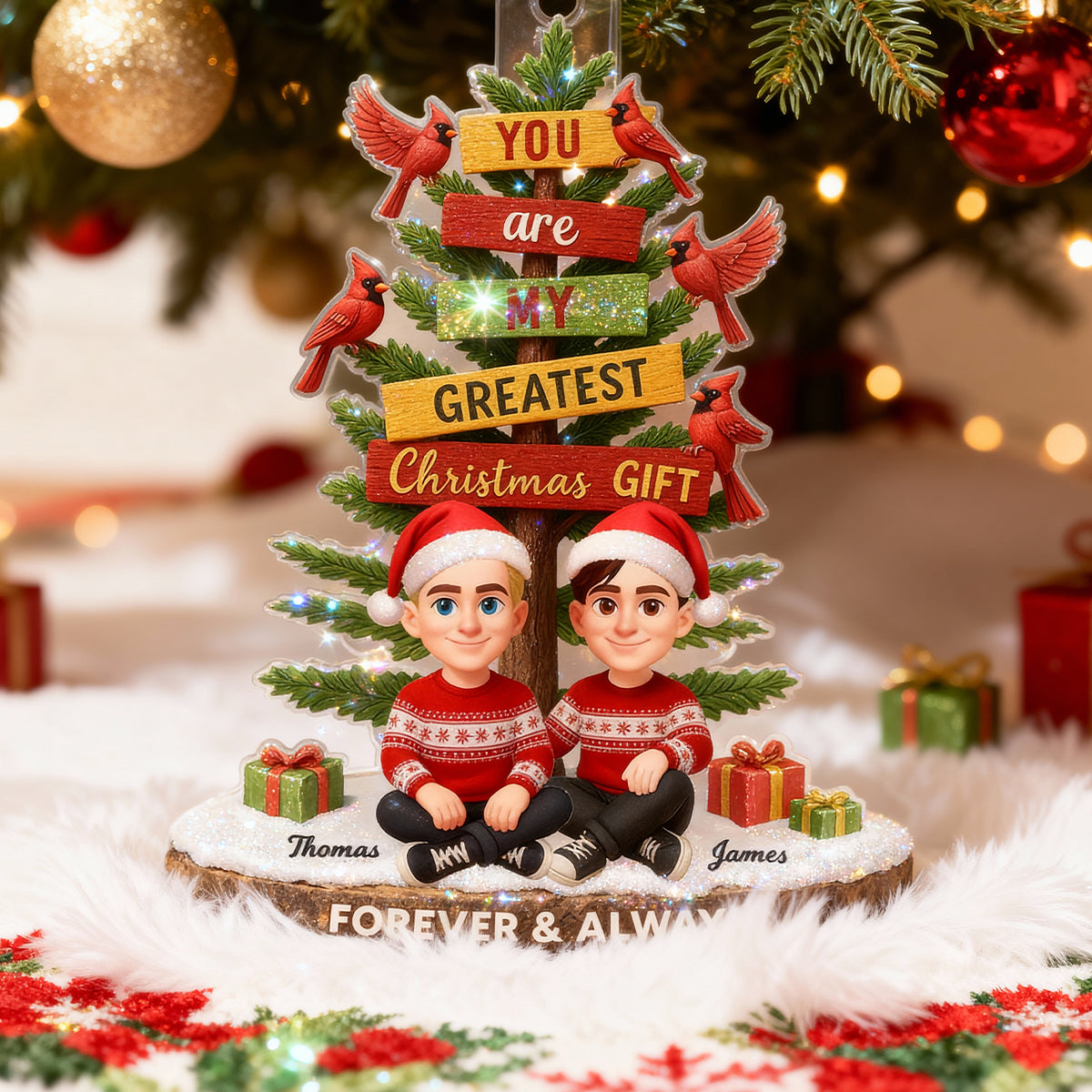 You Are My Greatest Christmas Gift - Personalized Acrylic Orament - Christmas Gift for Couple