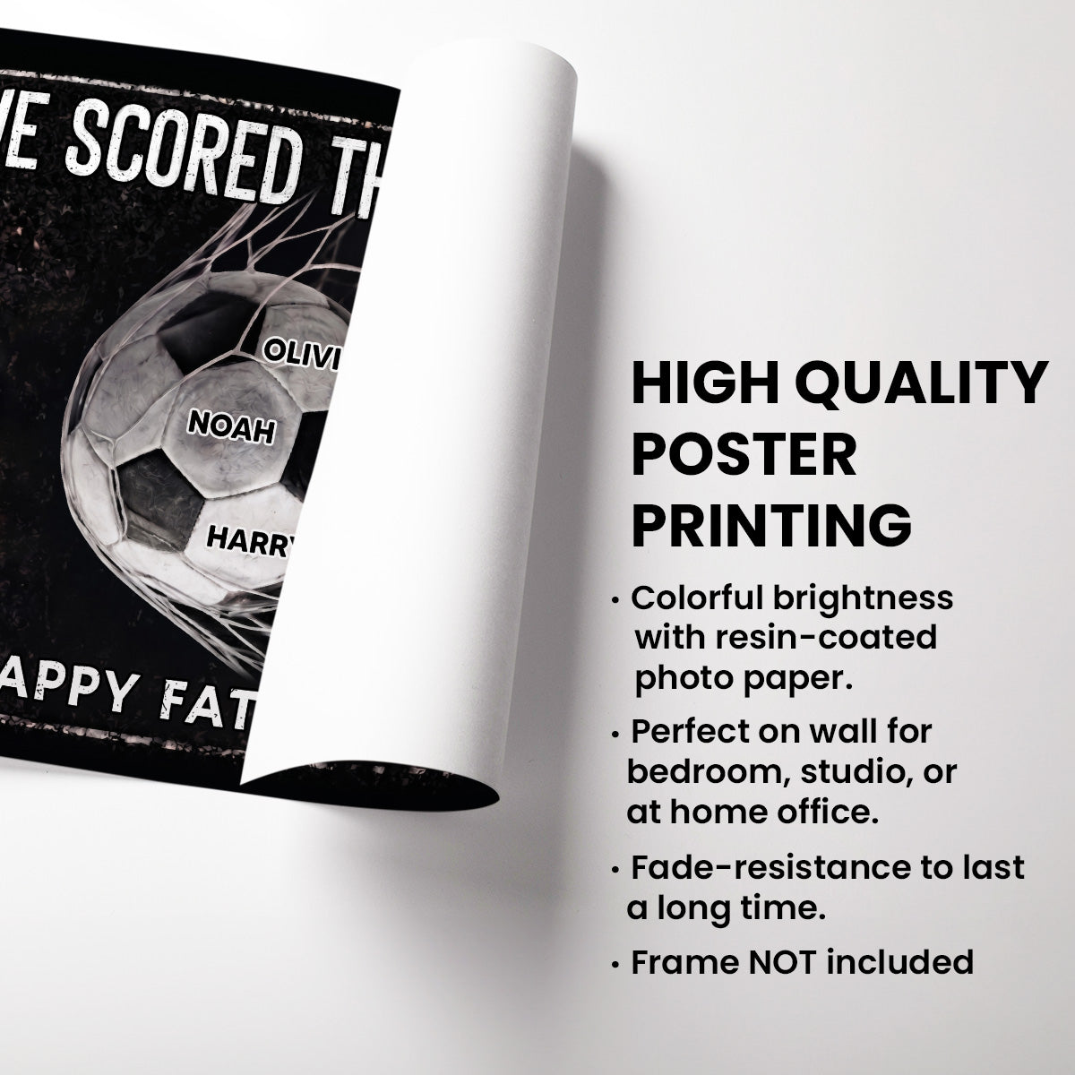 We Scored The Best Dad - Personalized Poster - Father's Day Gift For Soccer Dad, UK Football Dad