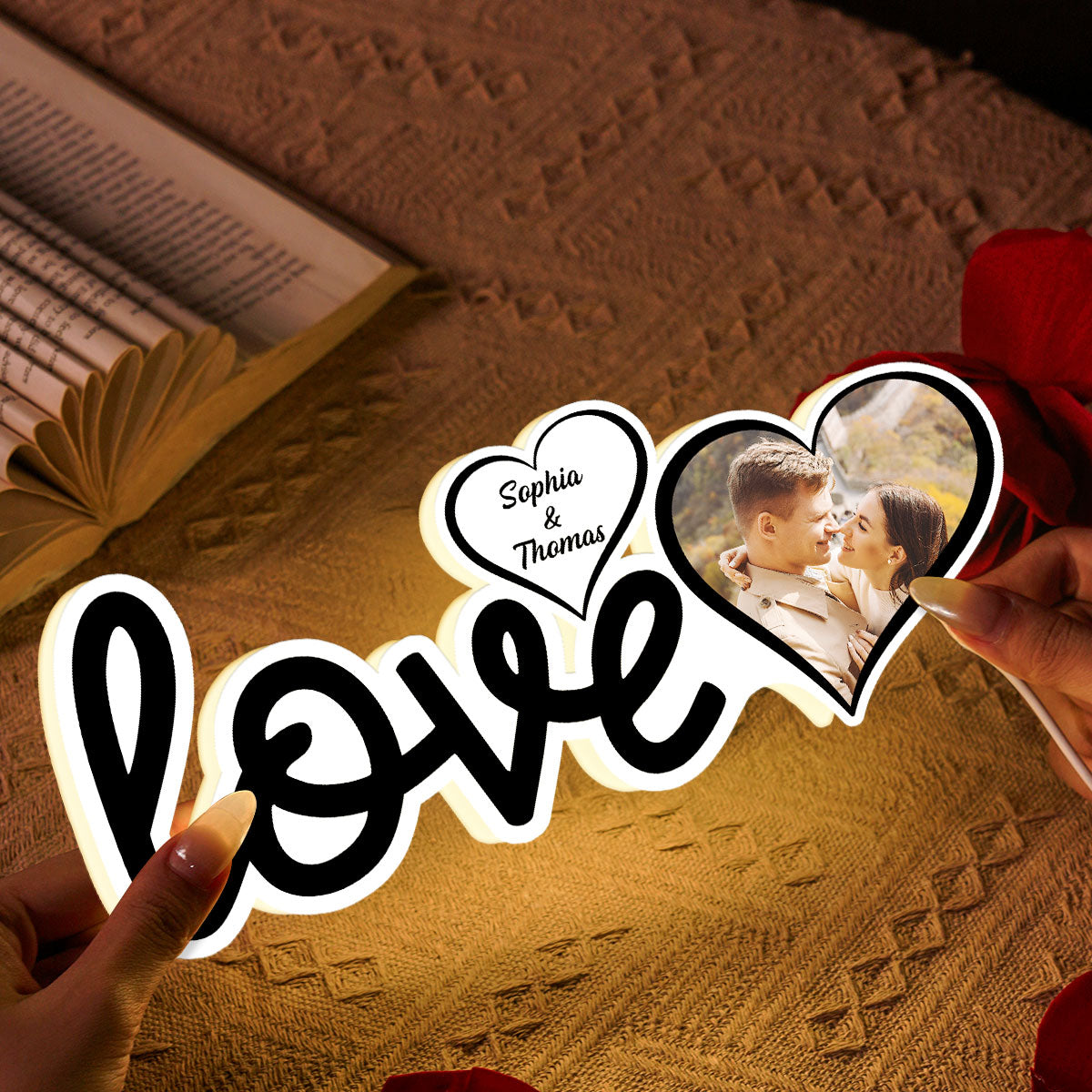 Couple Love Custom Photo - Personalized Light Box - Valentine's Day Gift For Him or Her