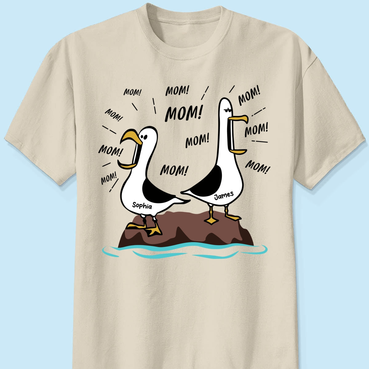 Seagull Mom Mom Mom - Personalized Shirt - Funny Mother's Day Gift For Mom