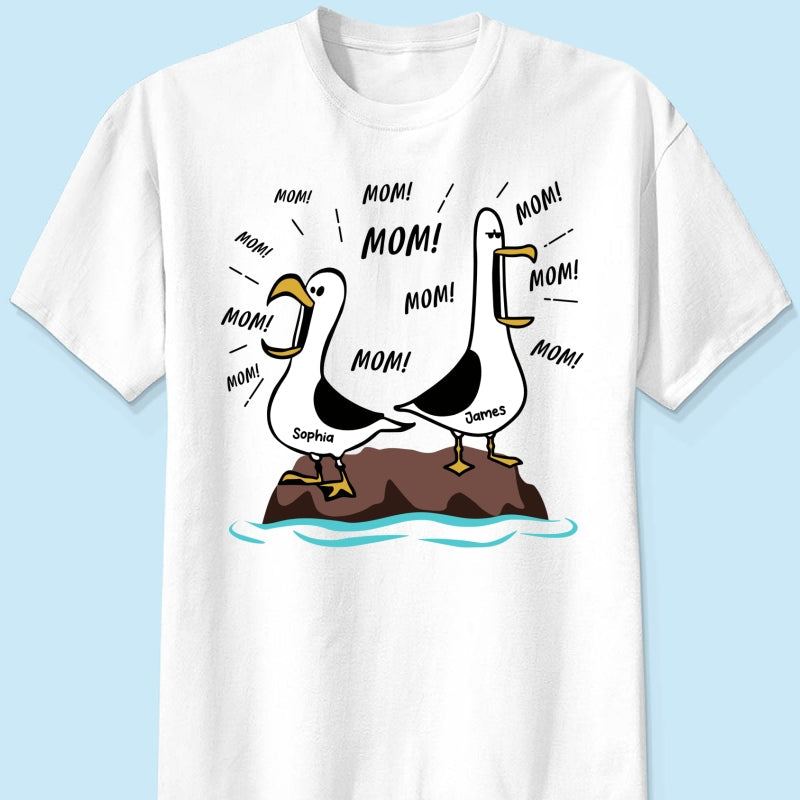 Seagull Mom Mom Mom - Personalized Shirt - Funny Mother's Day Gift For Mom