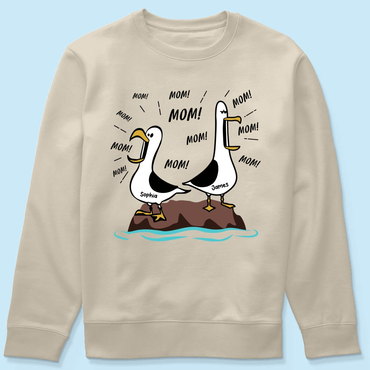 Seagull Mom Mom Mom - Personalized Shirt - Funny Mother's Day Gift For Mom