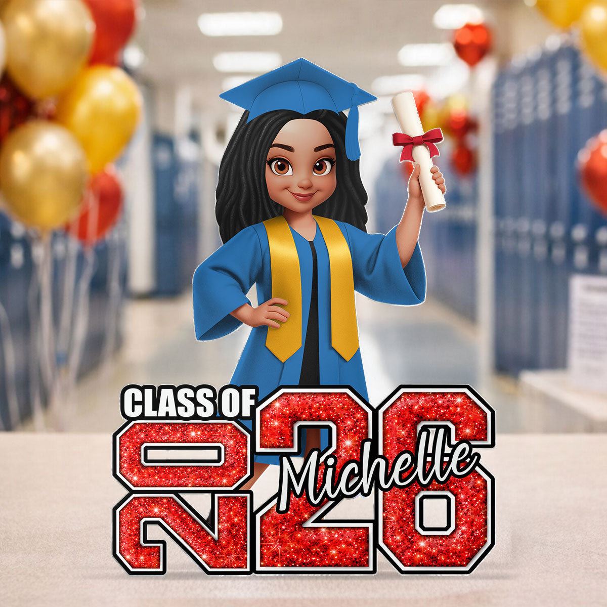Senior Graduation Gift 2026 Glitter Effect - Personalized Acrylic Block Plaque - Graduation Gift For Seniors, Daughter, Son, Grandkids