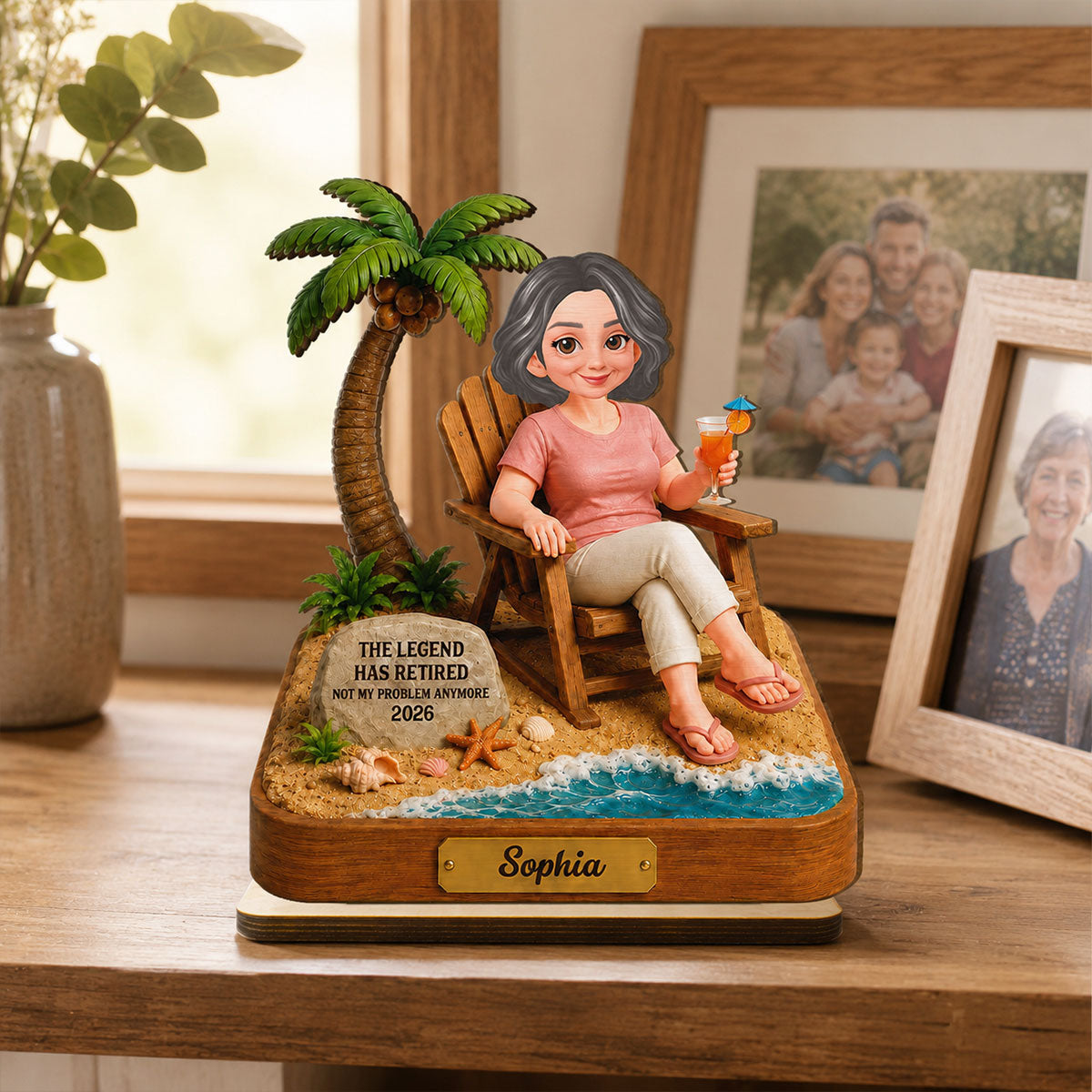 The Legend Has Retired 2D Flat - Personalized Wooden Plaque - Retirement Gift 2026