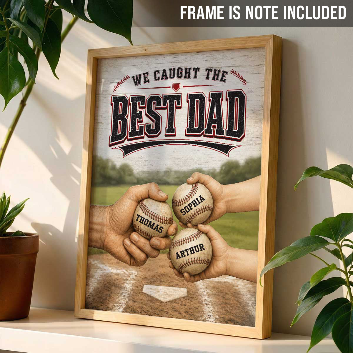 We Caught The Best Dad Baseball Fist Bump - Personalized Poster - Father's Day Gift For Dad