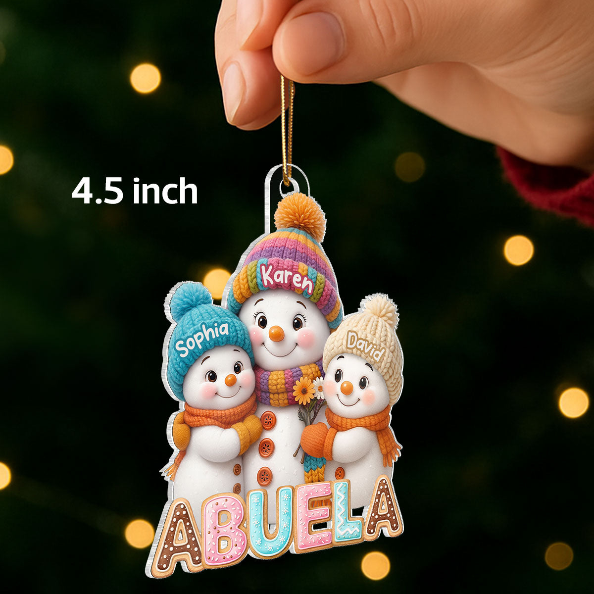 Grandma And Grandkids Christmas 2025 - Personalized Acrylic Ornament - Heartwarming Christmas Gift For Grandma