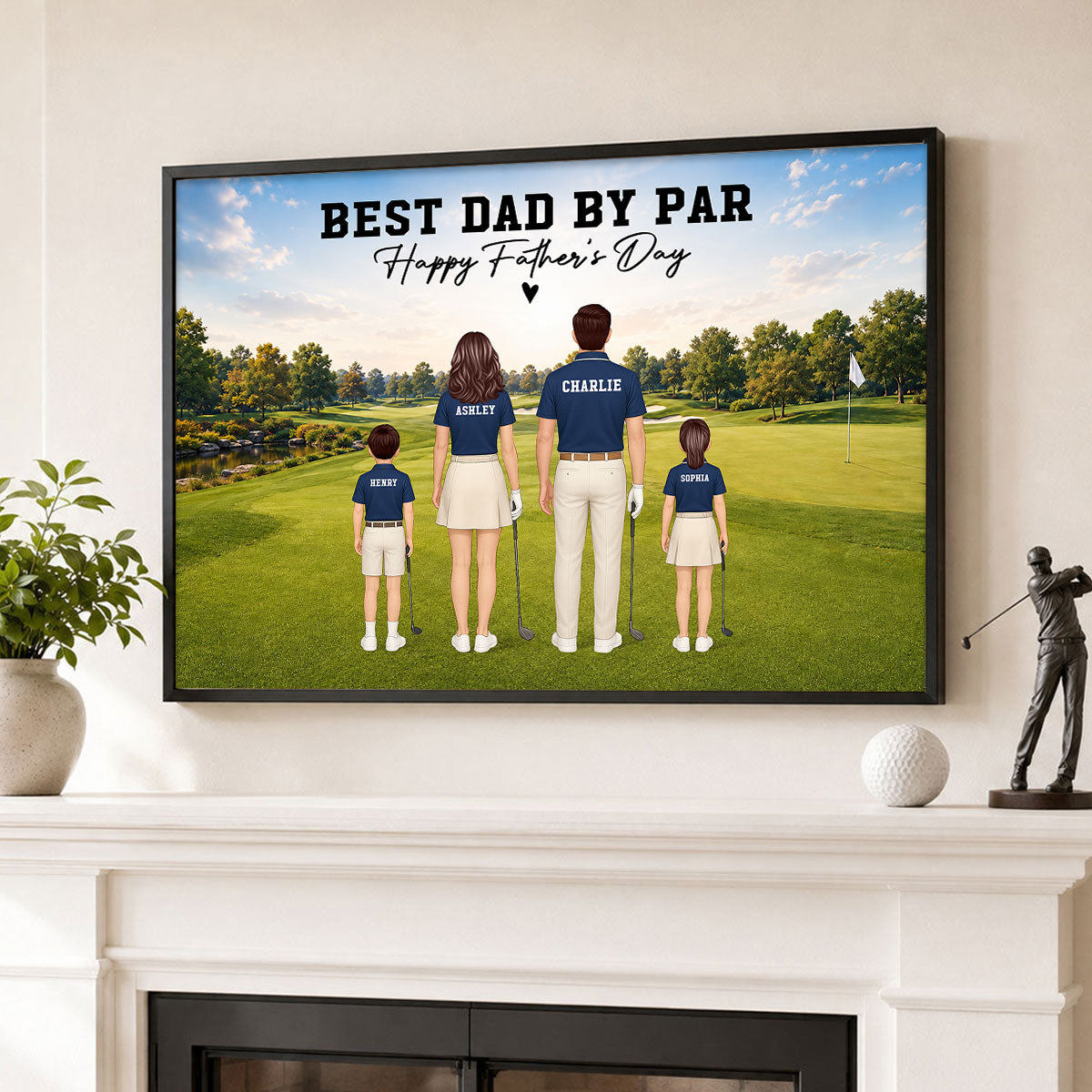 Golf Dad Legend Best Dad By Par - Personalized Poster - Father's Day Gift For Dad, Husband