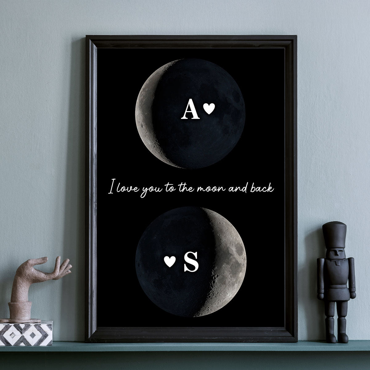 Custom Couple Birth Date Moon Phase - Personalized Poster - Valentine's Day Gift For Couple, For Her, For Him