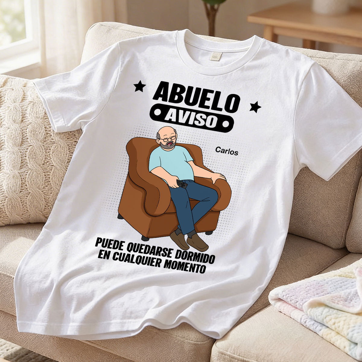 Abuelo Warning May Nap Suddenly At Any Time - Personalized Shirt - Spanish Version Funny Father's Day Gift For Husband, Dad, Grandpa