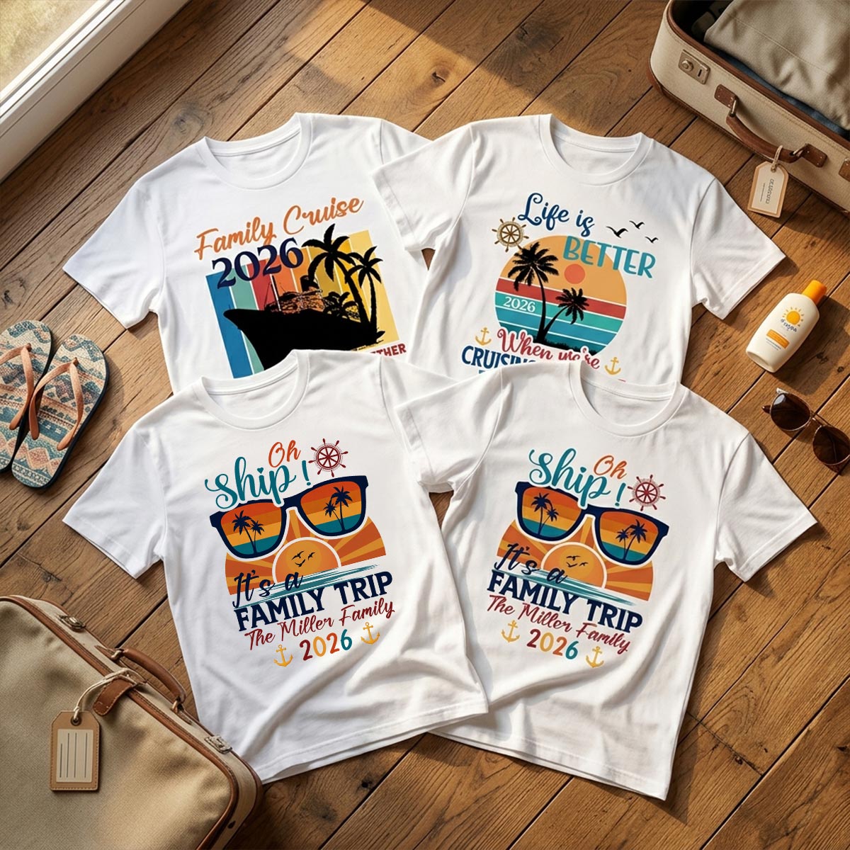 Oh Ship It's A Family Trip - Personalized Shirt - Family Cruise Ship Family Trip Matching