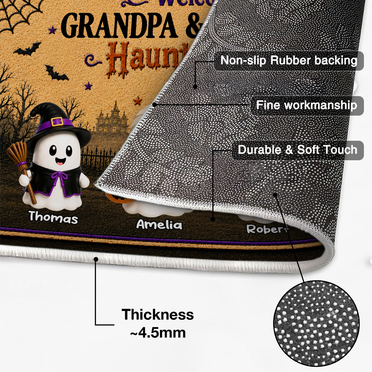 On-trend Spooky Halloween Grandparents House - Personalized Doormat - Halloween Gift For Grandma, Grandpa