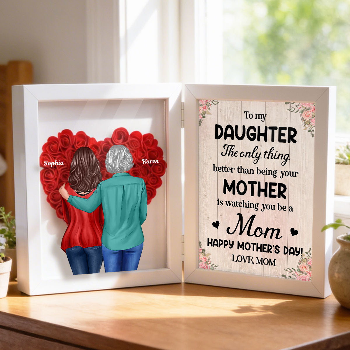 To My Daughter The Only Thing - Personalized Flower Shadow Box - Heartfelt Gift For Daughter