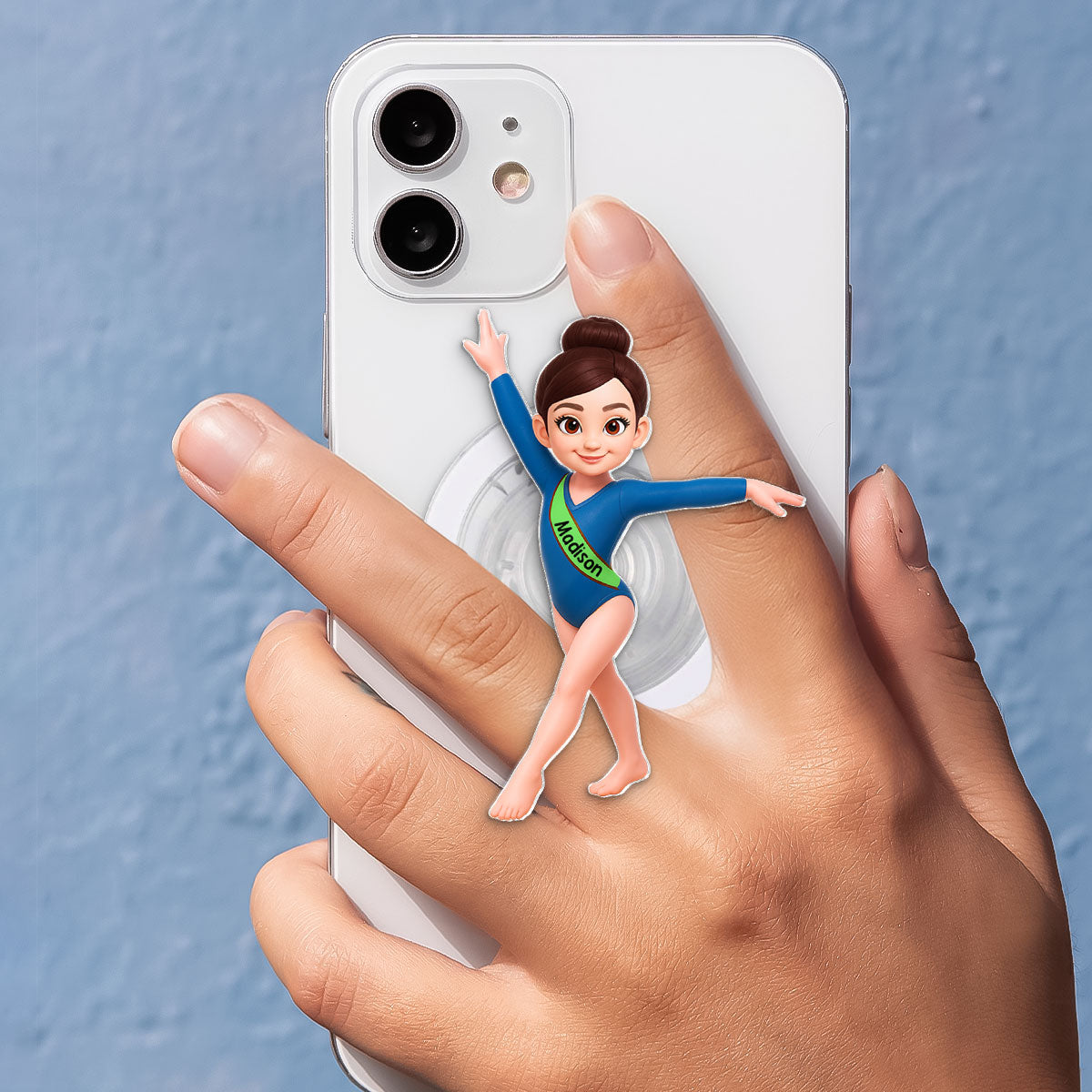 3D Effect Gymnastic Girl - Personalized Acrylic Magnetic Phone Grip - Gift For Daughter Granddaughter, Girlfriend