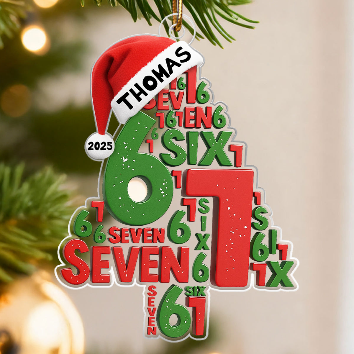 Trending Christmas Tree Six Seven - Personalized Acrylic Ornament - Christmas Gift for Kids, Grandskids