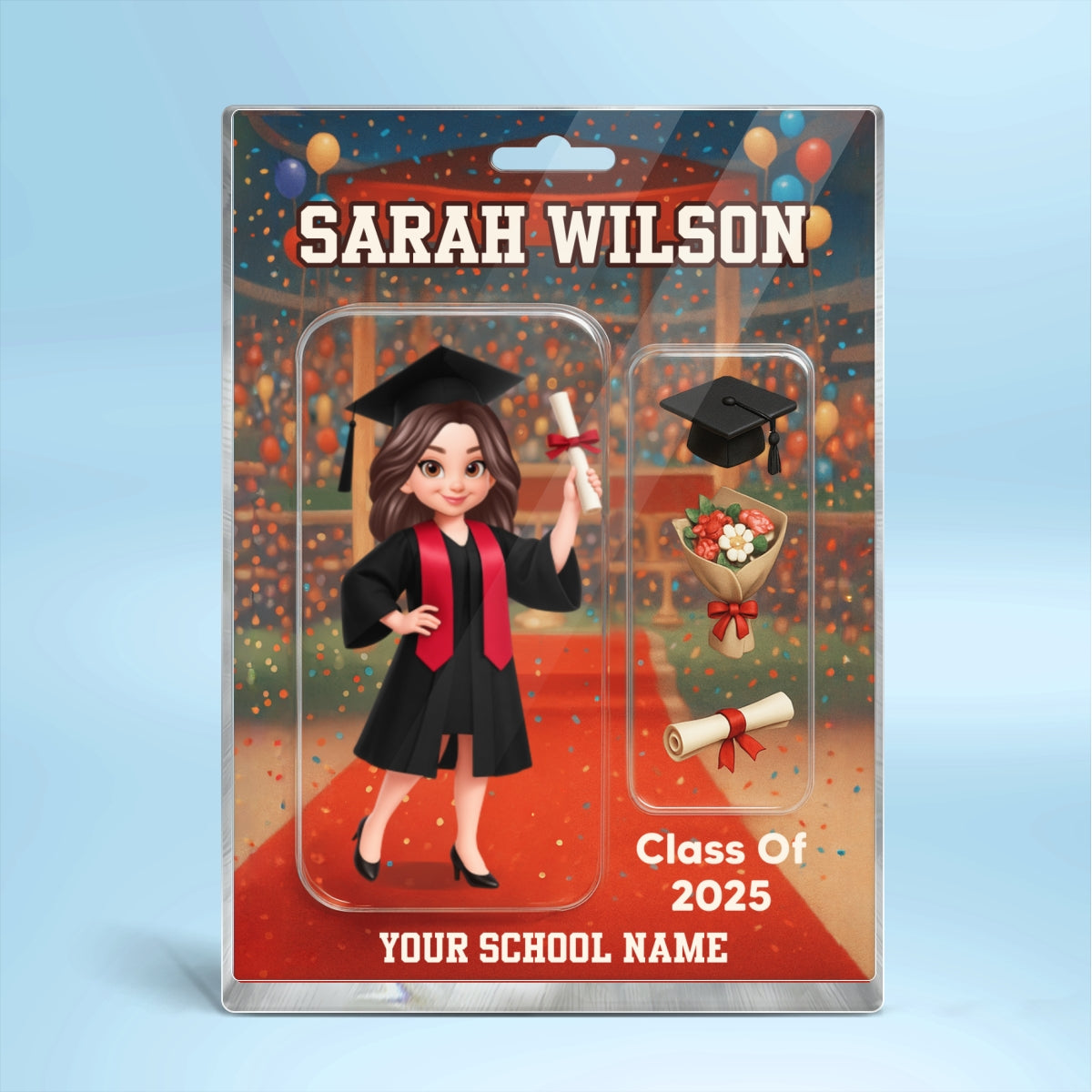 3D Effect Graduation Custom Figure Style - Personalized Acrylic Block Plaque - Christmas Gift For Graduates