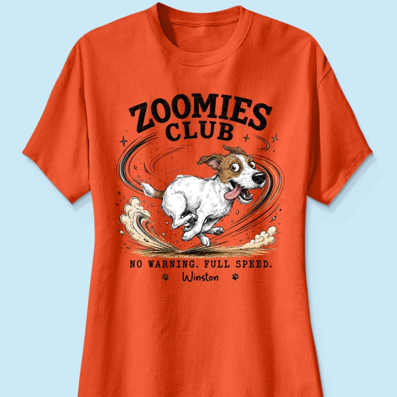 Zoomies Club Official Member Quirky Dog Portrait From Your Custom Pet Photo - Personalized Shirt - Funny Gift For Dog Cat Lover