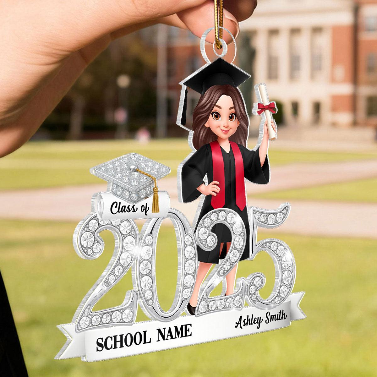 Class Of 2025 2026 3D Shining Effect - Personalized Acrylic Ornament - Christmas Gift for Senior