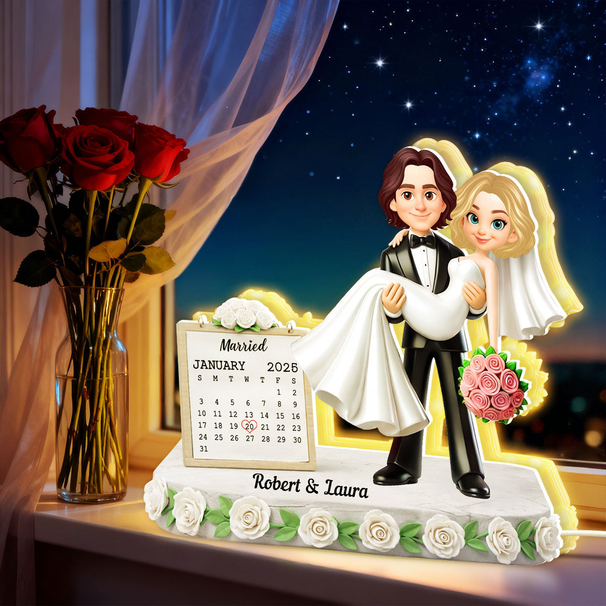 Wedding Anniversary - Personalized Light Box - Gift for Couple