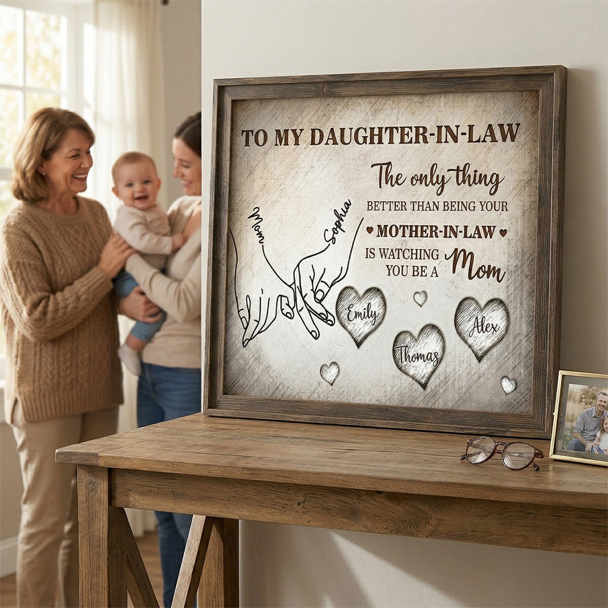 To My Daughter Mom And Daughter Holding Hands Custom Kids Names - Personalized Poster - Mother's Day Gift For Daughter