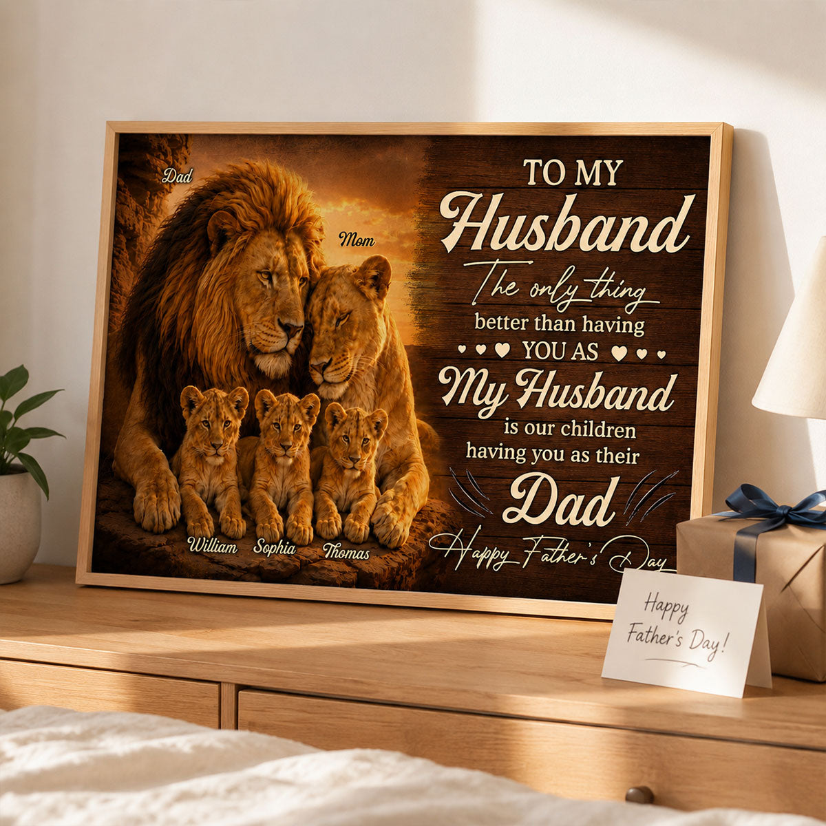 Lion Family The Only Thing - Personalized Poster - Father's Day Gift For Husband, Dad
