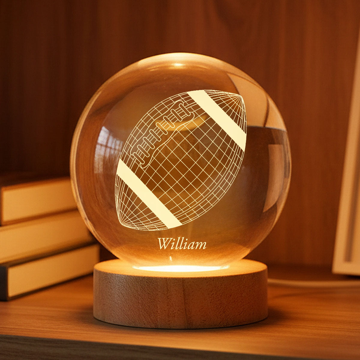 Sport Lover 3D Illusion Art - Personalized Crystal Ball LED Night Light - Gift For Sport Lover Baseball, Football, Gymnastics, Volleyball, Soccer