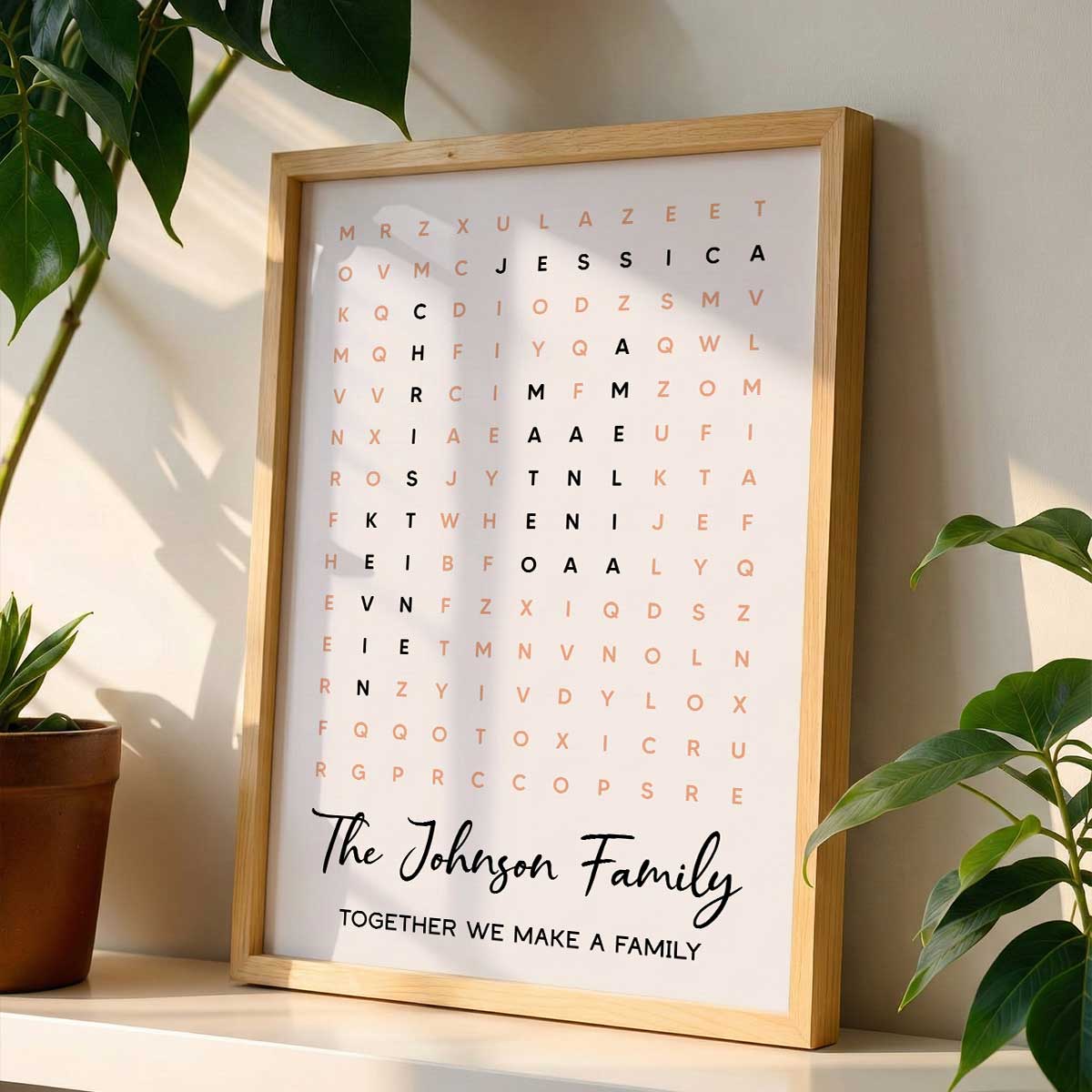 Family Name Word Search Puzzle Created In A Moment, Treasured Forever - Personalized Poster