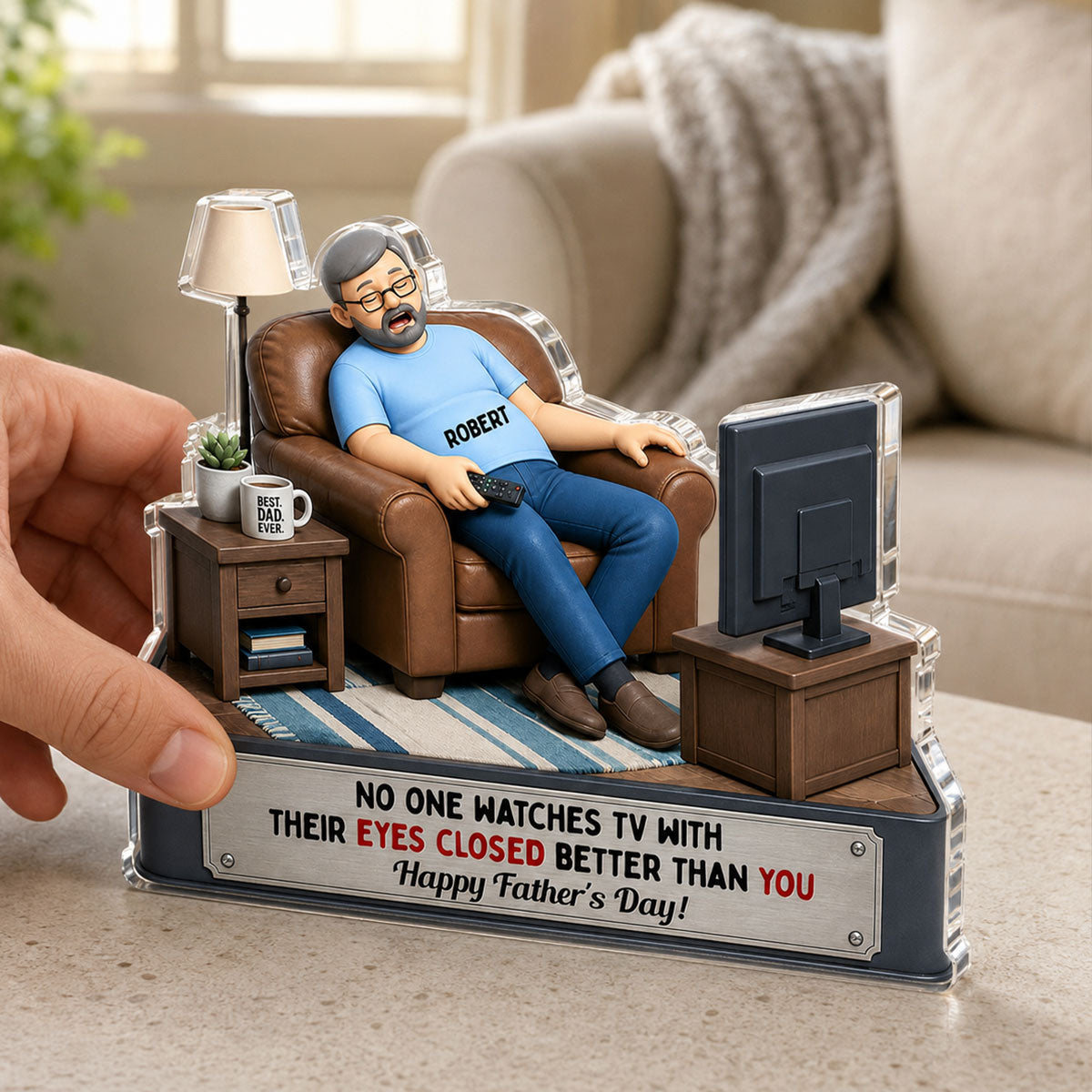No One Watches TV Better Than You - Personalized Acrylic Block Plaque - Funny  Gift for Dad, Grandpa, Husband