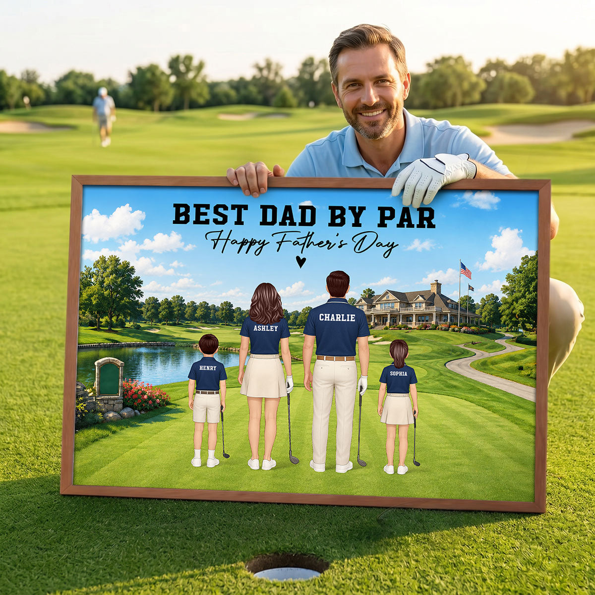 Golf Dad Legend Best Dad By Par - Personalized Poster - Father's Day Gift For Dad, Husband