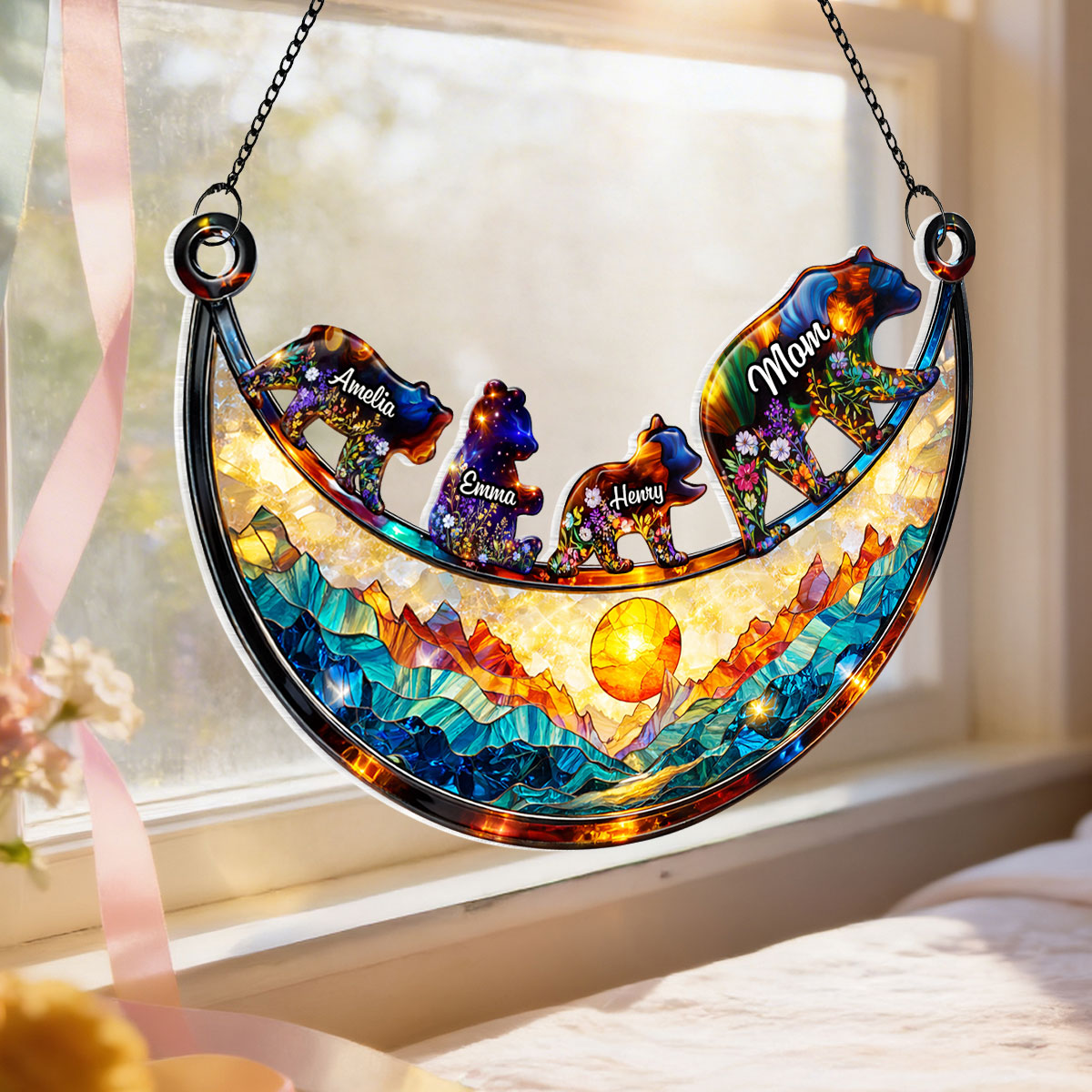 Custom Mama Bear - Personalized Suncatcher - Heartfelt Mother's Day Gift for Mom
