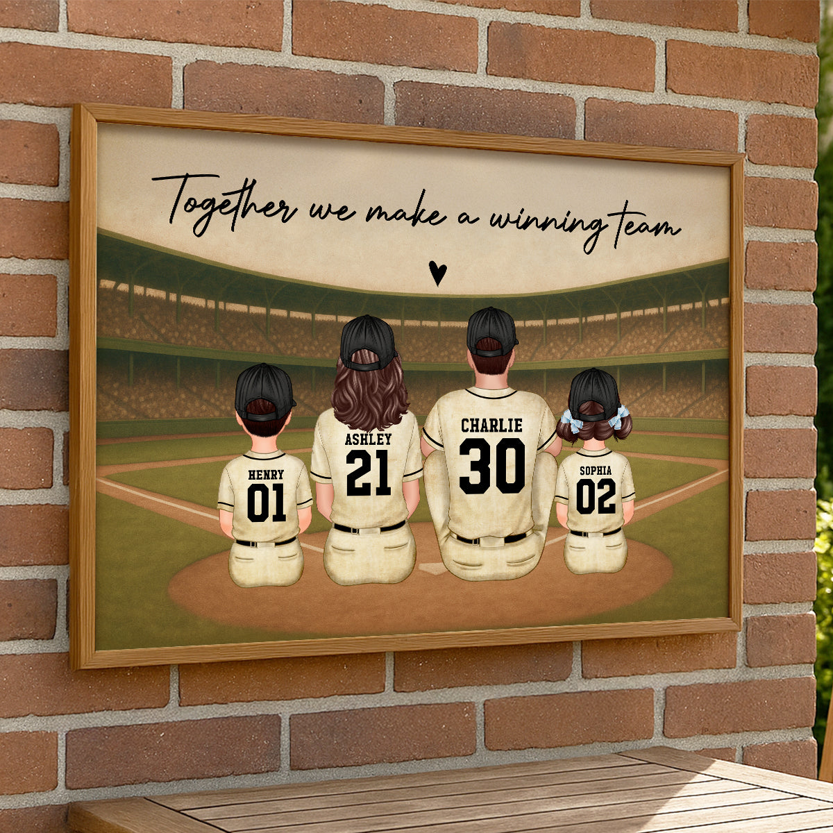 Retro Vintage Baseball Family Personalized Poster