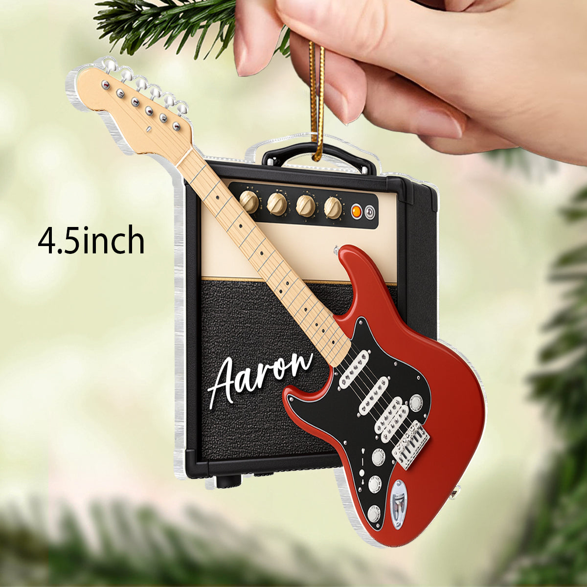 Strumming Story in Every Chord – Personalized Acrylic Ornament – Special Christmas Gift for Guitar Players