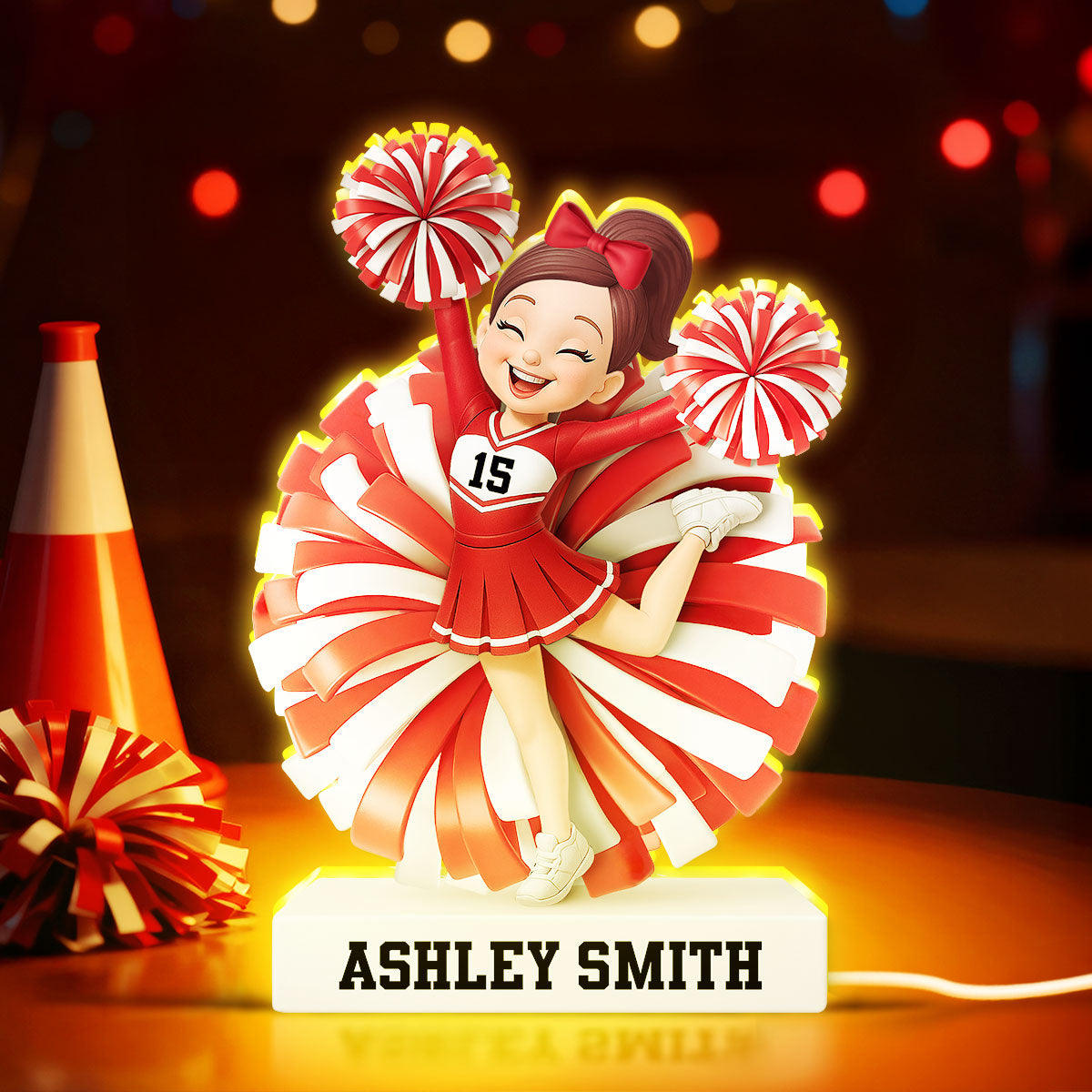 Cheerleader Girl 3D Effect - Personalized Light Box - Christmas Gift for Teen Girl Daughter