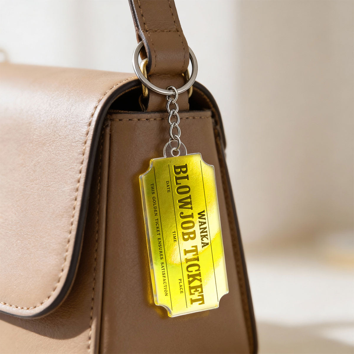 Golden Ticket Funny Valentine's Day Gift for him - Personalized Acrylic Keychain