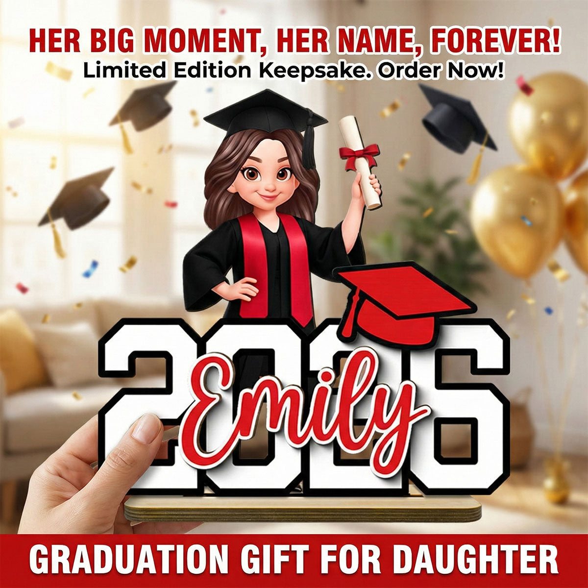 Congrats Class Of Graduation Senior - Personalized 2-Layered Wooden Plaque - Gift For Graduation Day, Graduation Gift, Keepsake