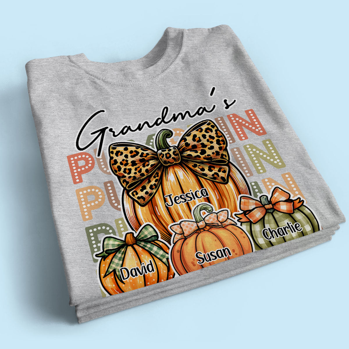 Grandma's Pumpkin Patch Retro Style Personalized Shirt