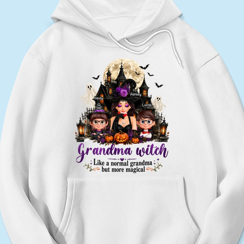 Grandma Witch More Magical - Personalized Shirt - Trendy Halloween Tee for Grandma