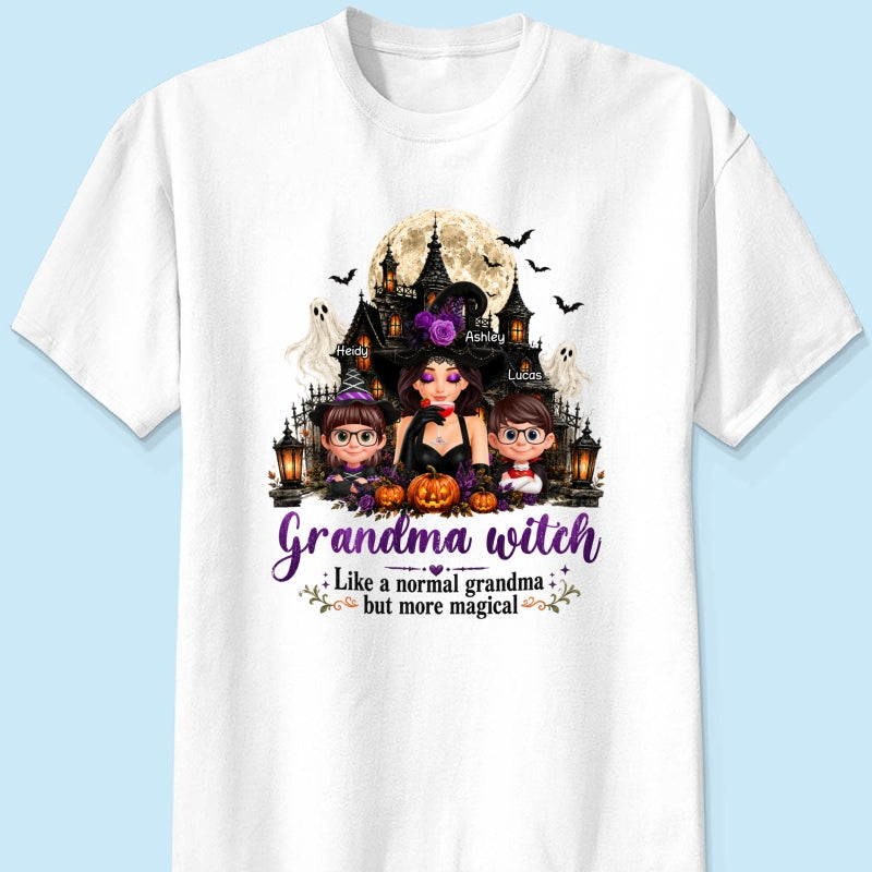 Grandma Witch More Magical - Personalized Shirt - Trendy Halloween Tee for Grandma